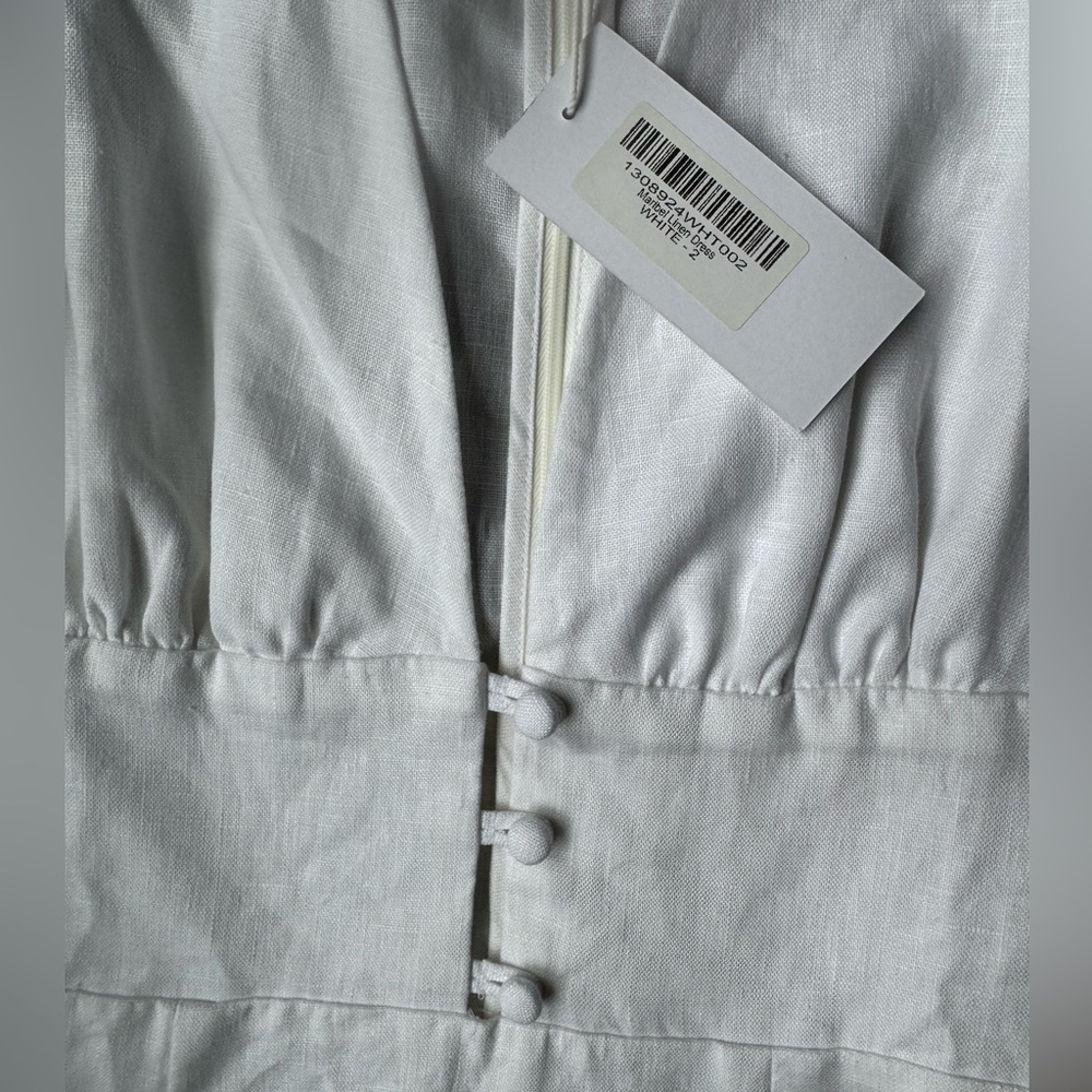 NWT Maribel Linen Dress in White - Picture 7 of 12